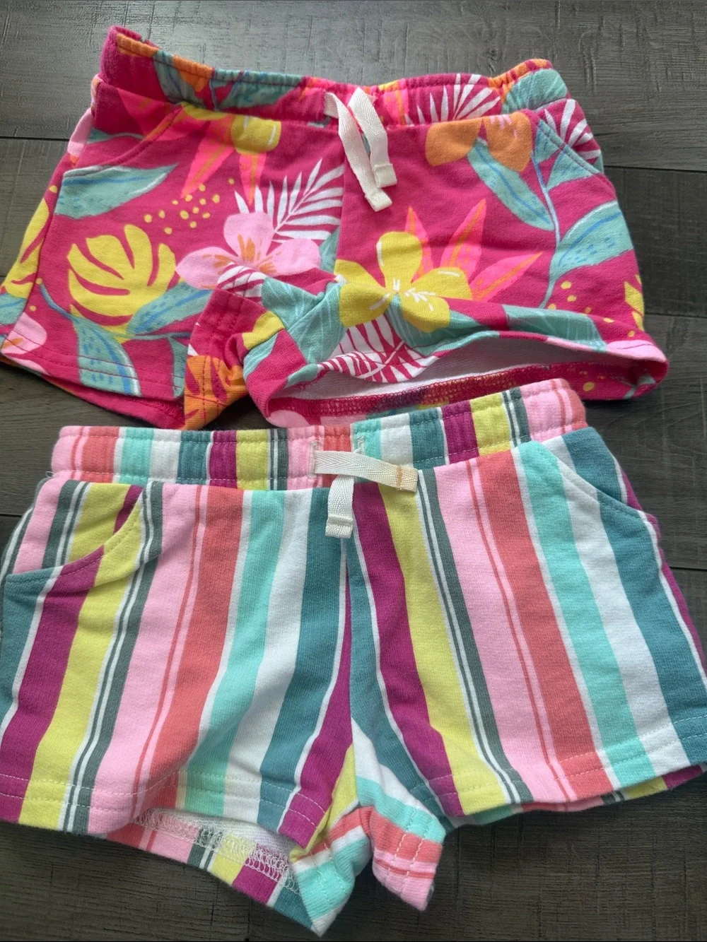 Carter's Girls Assorted Stripe & Solid Shorts - Pink, Navy, Mint, Coral